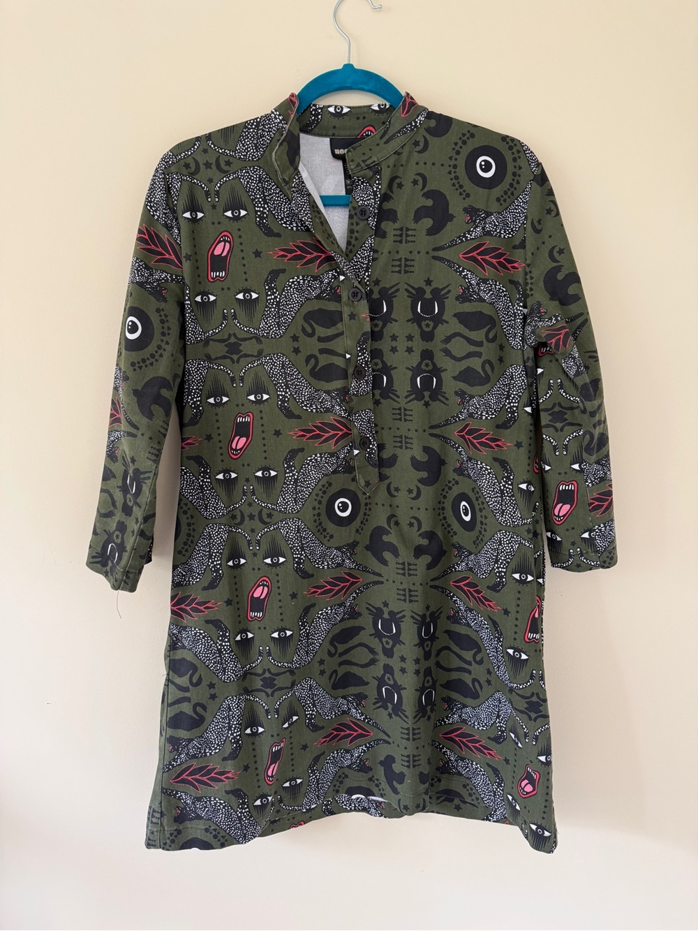 Nooworks Olive Green Nico dress in Black Swan - Picture 2 of 5